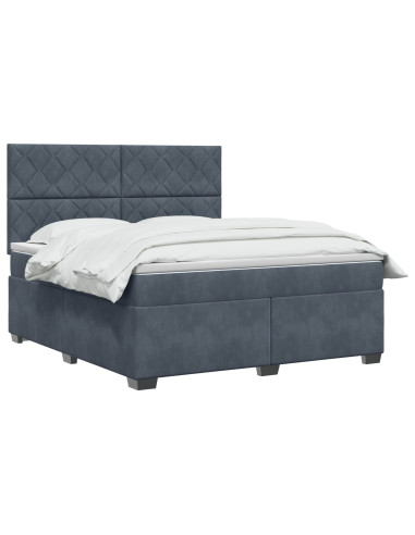 Letto box spring con materasso Grigio Scuro 180 x 200 cm