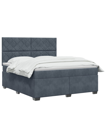 Letto box spring con materasso Grigio Scuro 180 x 200 cm