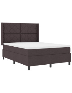 Letto a Sorgente LED Marrone Scuro 160 x 200 cm Tessuto 2