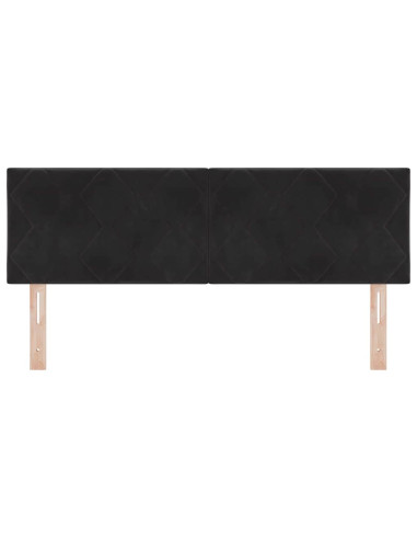 Testiera LED Nero 160 cm Velluto