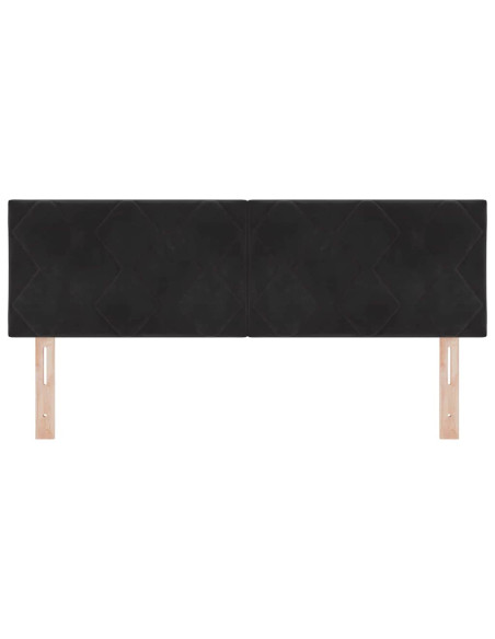 Testiera LED Nero 160 cm Velluto
