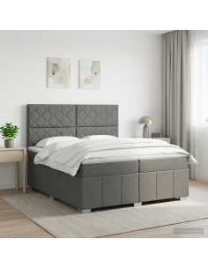 Letto box spring con materasso Grigio Scuro 200 x 200 cm