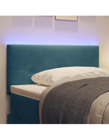 Testiera LED con strisce LED Blu 80 cm Velluto