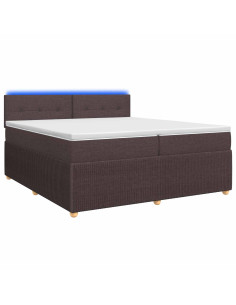 Letto box spring con materasso Marrone Scuro 200 x 200 cm 2