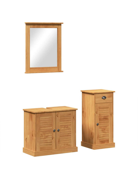 Set di mobili per il bagno VIGO 3 pz Marrone miele