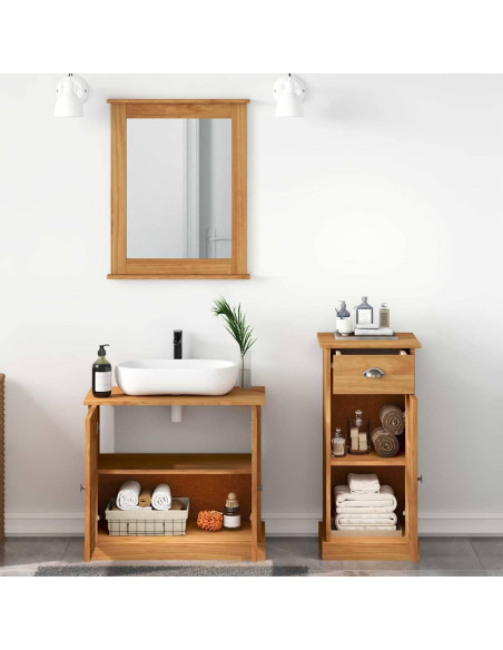 Set di mobili per il bagno VIGO 3 pz Marrone miele