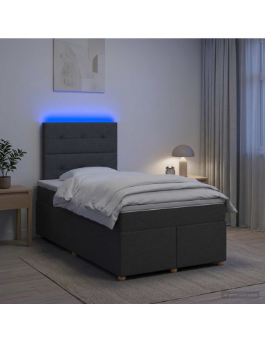 Letto box spring con materasso Grigio Scuro 120 x 200 cm