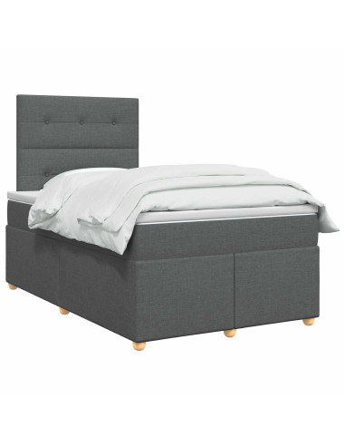Letto box spring con materasso Grigio Scuro 120 x 200 cm