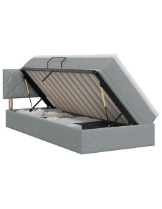 Letto con contenitore e materasso Grigio Chiaro 100 x 200 cm 2