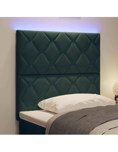 Testiera LED Verde Scuro 100 cm Velluto