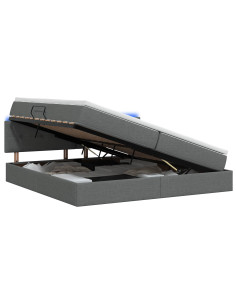 Letto con contenitore LED e materasso Grigio Scuro 200 x 200 cm 2