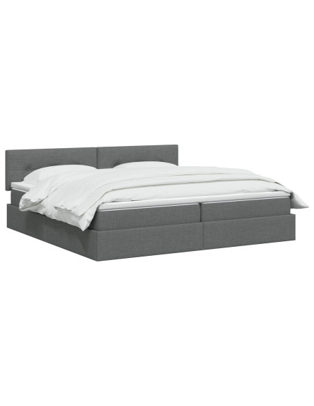 Letto con contenitore e materasso Grigio Scuro 200 x 200 cm