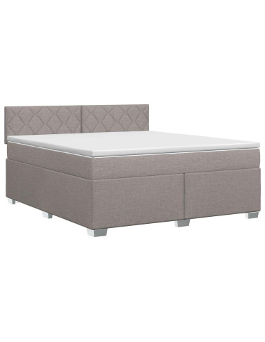 Letto box spring con materasso Tortora 140 x 190 cm Tessuto