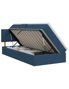 Letto con contenitore e materasso Blu 100 x 200 cm Velluto 2
