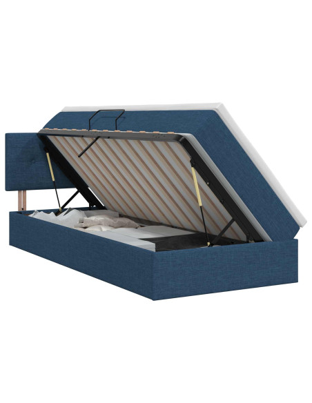 Letto con contenitore e materasso Blu 100 x 200 cm Velluto