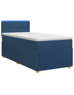 Letto box spring con materasso Blu 100 x 200 cm Tessuto