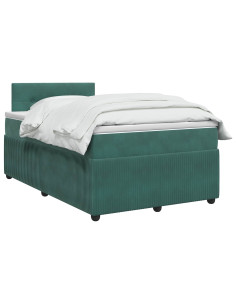 Letto box spring con materasso Verde Scuro 120 x 200 cm Velluto 2