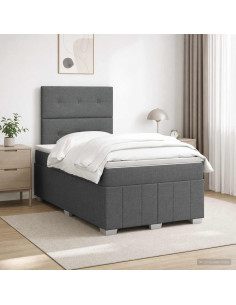 Letto box spring con materasso Grigio Scuro 120 x 200 cm