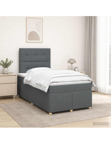 Letto box spring con materasso Grigio Scuro 120 x 190 cm