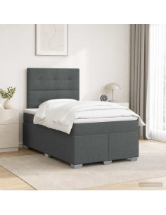 Letto box spring con materasso Grigio Scuro 120 x 190 cm