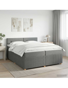 Letto box spring con materasso Grigio Scuro 200 x 200 cm