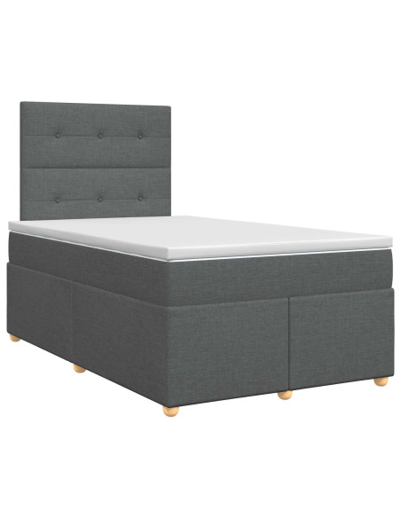 Letto box spring con materasso Grigio Scuro 120 x 190 cm