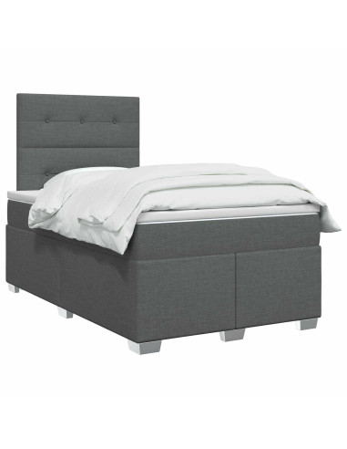 Letto box spring con materasso Grigio Scuro 120 x 200 cm