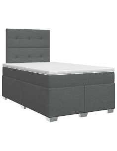 Letto box spring con materasso Grigio Scuro 120 x 190 cm 2