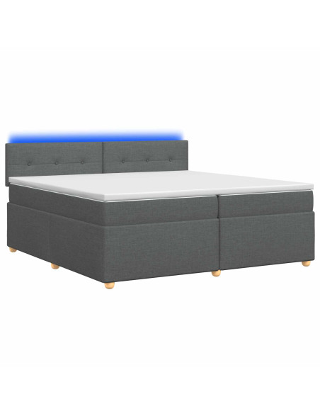 Letto box spring con materasso Grigio Scuro 200 x 200 cm