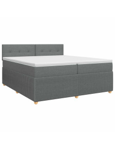 Letto box spring con materasso Grigio Scuro 200 x 200 cm 2