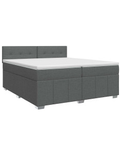 Letto box spring con materasso Grigio Scuro 200 x 200 cm 2