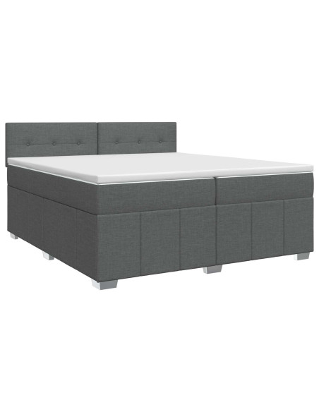 Letto box spring con materasso Grigio Scuro 200 x 200 cm