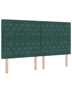 Letto a Sorgente LED Verde Scuro 180 x 200 cm Velluto 2