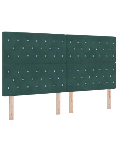 Letto a Sorgente LED Verde Scuro 180 x 200 cm Velluto