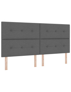 Letto a Sorgente LED Grigio scuro 200 x 200 cm Tessuto 2