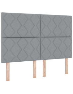 Letto a Sorgente LED Grigio chiaro 140 x 190 cm Tessuto 2