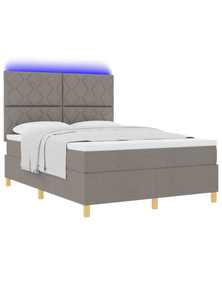 Letto a Sorgente LED con testiera Talpa 140 x 190 cm Tessuto
