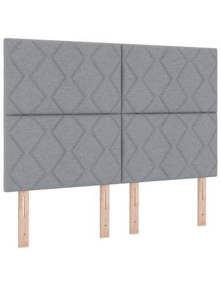 Letto a Sorgente LED Grigio chiaro 140 x 200 cm Tessuto