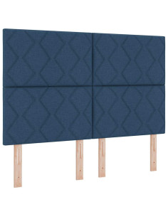 Letto a Sorgente LED con testiera Blu 140 x 200 cm Tessuto 2