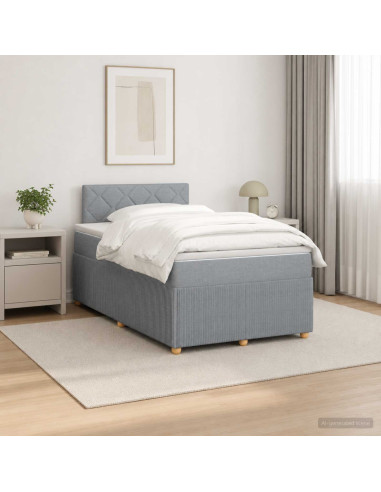 Letto box spring con materasso Grigio Chiaro 120 x 200 cm