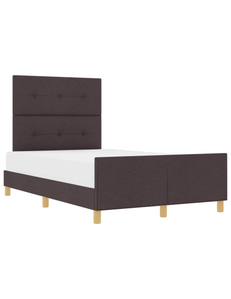 Struttura del letto Marrone scuro 120 x 200 cm Tessuto