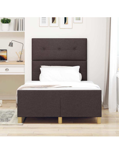 Struttura del letto Marrone scuro 120 x 200 cm Tessuto