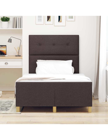 Struttura del letto Marrone scuro 120 x 200 cm Tessuto