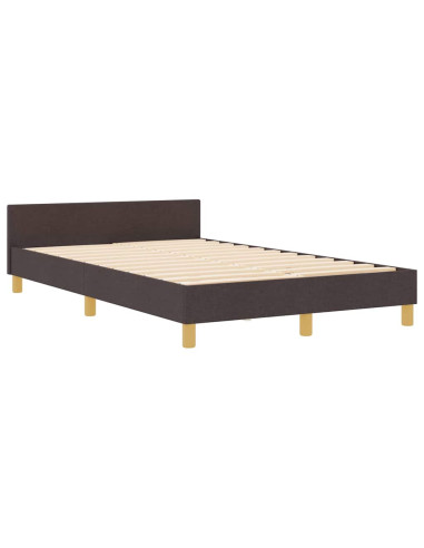 Struttura del letto Marrone scuro 120 x 200 cm Tessuto