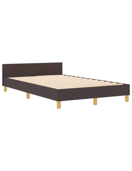 Struttura del letto Marrone scuro 120 x 200 cm Tessuto