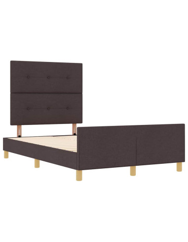 Struttura del letto Marrone scuro 120 x 200 cm Tessuto