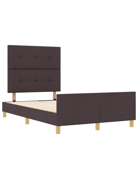 Struttura del letto Marrone scuro 120 x 200 cm Tessuto