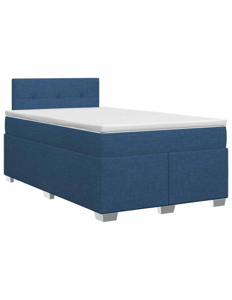 Letto box spring con materasso Blu 120 x 200 cm Tessuto