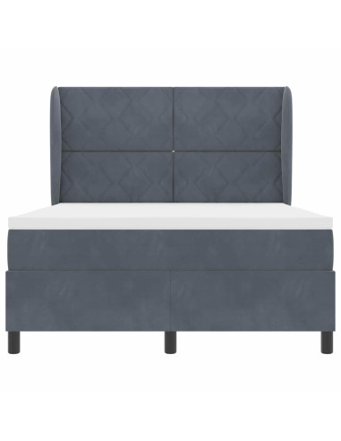 Letto a molle con testiera Grigio scuro 200 x 160 cm Velluto