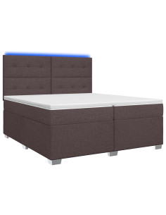 Letto box spring con materasso Marrone Scuro 200 x 200 cm 2